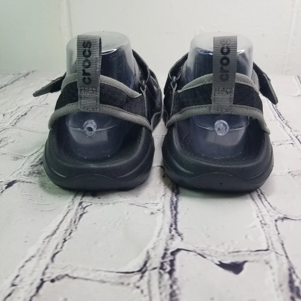 Crocs Swiftwater mesh black gray mesh deck shows